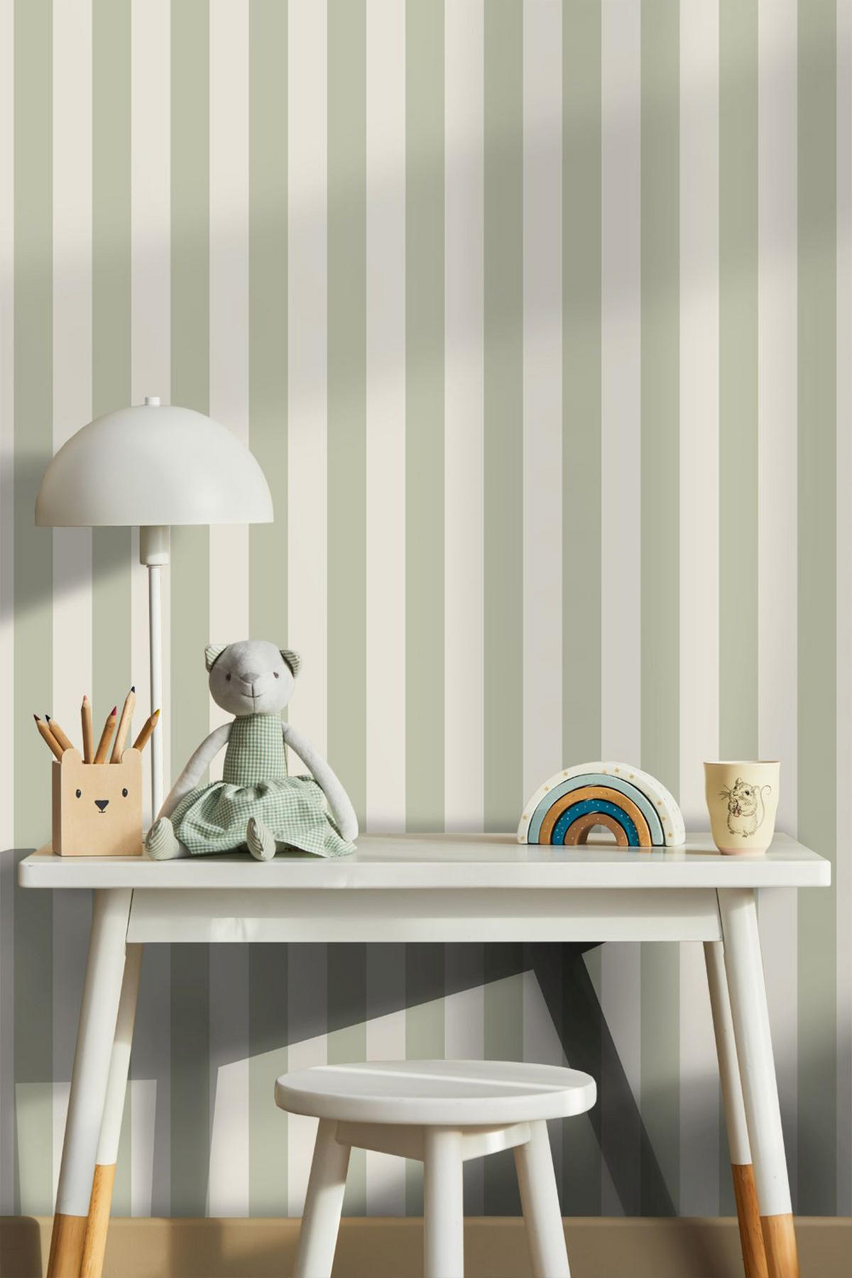 TAPETE Streifenmuster 50 x 900 cm - Grün, Papier (50/900cm) - Sanders & Sanders