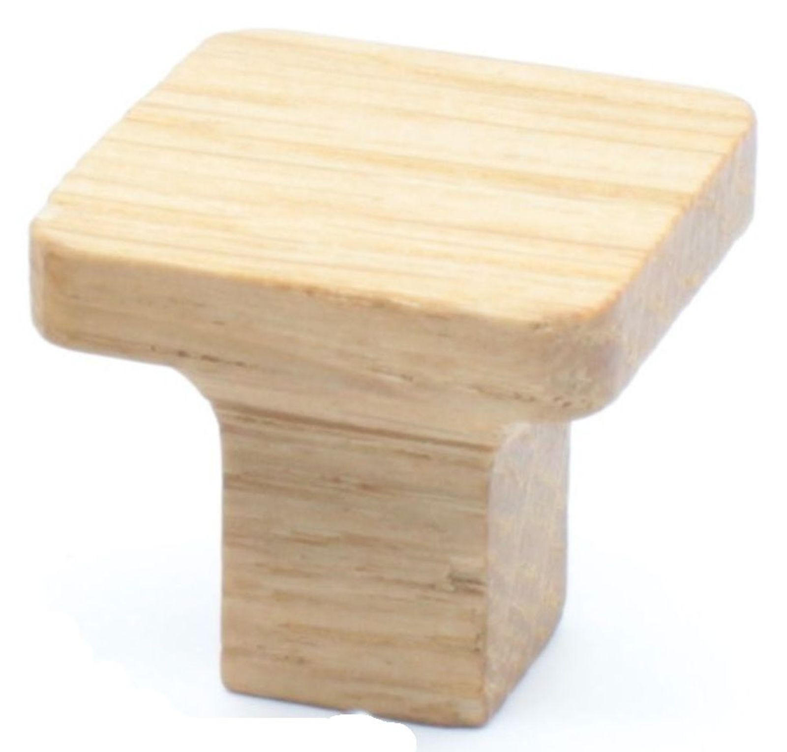 MÖBELKNOPF Eiche massiv, Holzknopf eckig, Schrankknauf Holz - Naturfarben, Holz (2.4/2.2/2.4cm)