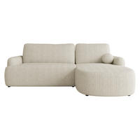 ECKSOFA Loridu Cord, Seite: Rechts - Schwarz/Naturfarben, Holz/Kunststoff (250/174cm) - MIRJAN24