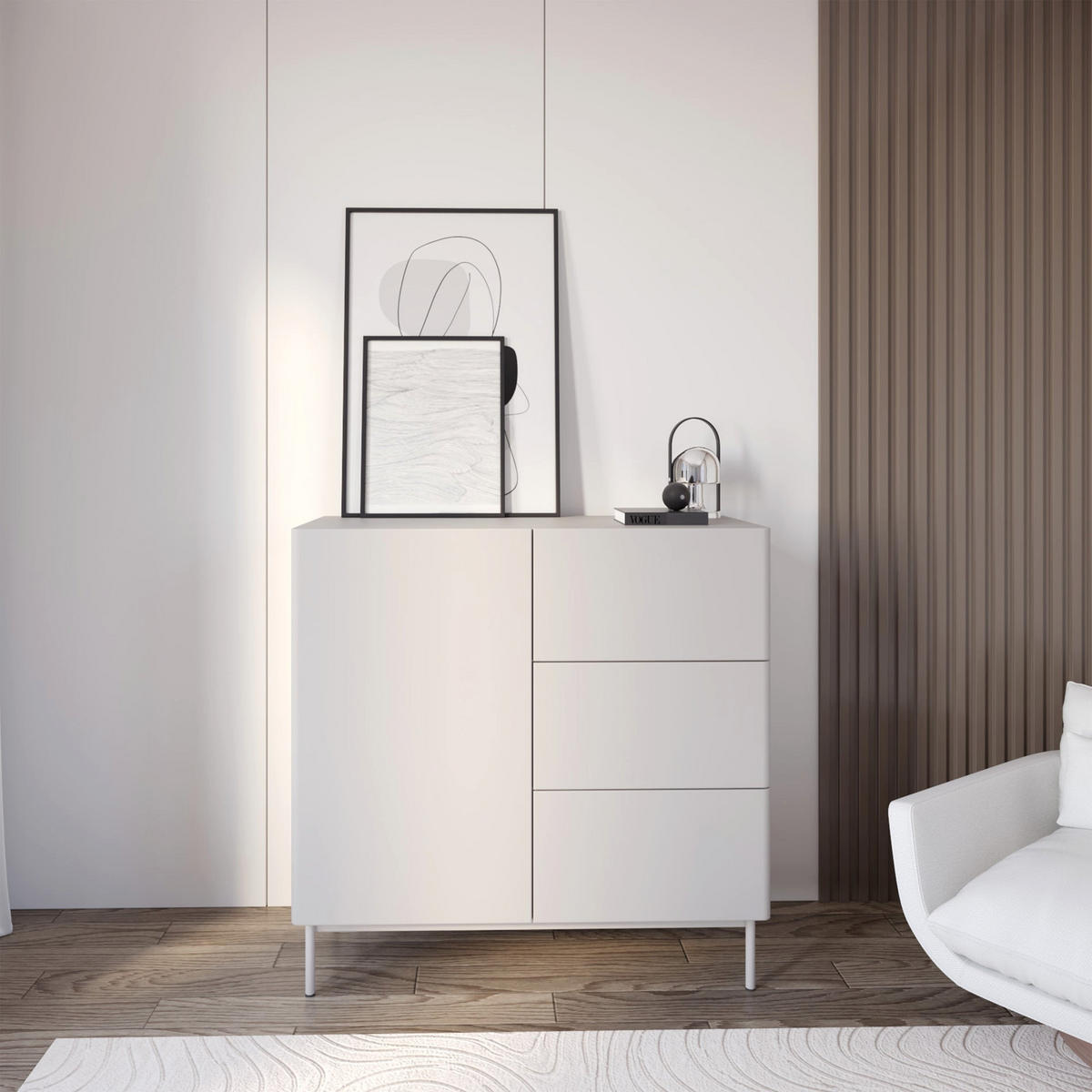SIDEBOARD Olio KASCHMIR 100 CM - Kaschmir, Holzwerkstoff/Metall (100/90.2/38.6cm) - Selsey