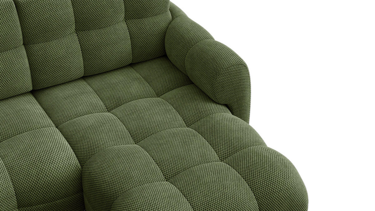 ECKSOFA MELLOW 4-Sitzer, olive - Schwarz/Grün, Holz/Textil (262/156cm) - Courtois Laville