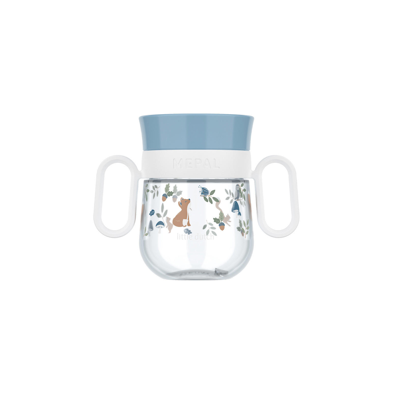 360° TRINKLERNBECHER Mio (2025) Forest Friends 200 ml - Weiß/Hellblau, Kunststoff (0.2L) - Mepal