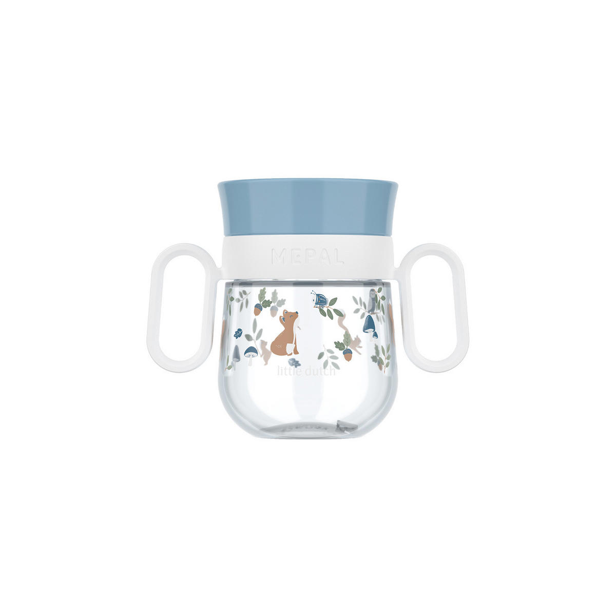 360° TRINKLERNBECHER Mio (2025) Forest Friends 200 ml - Weiß/Hellblau, Kunststoff (0.2L) - Mepal