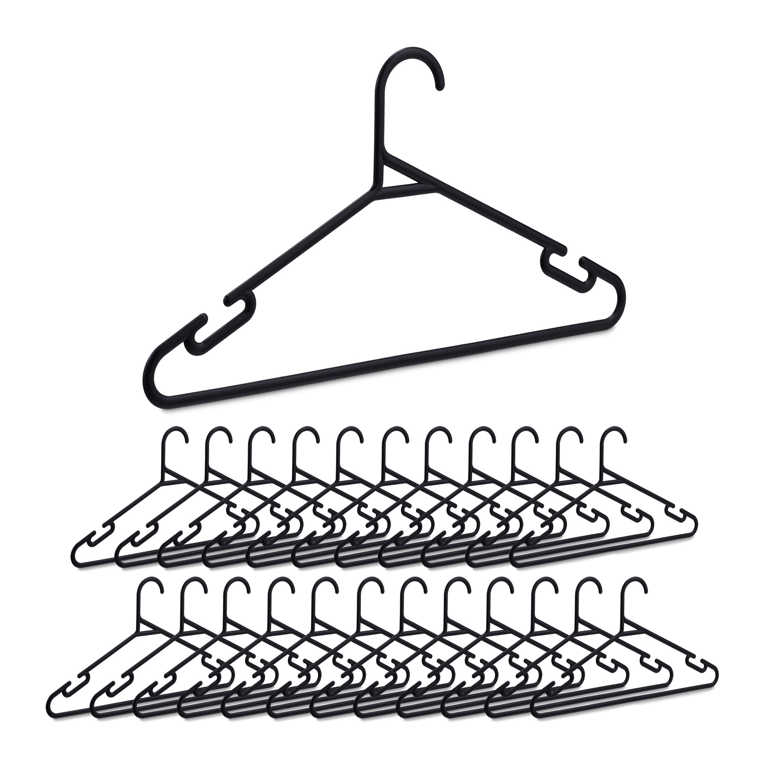 24XVEŠIAKY na šaty - čierna, plast (0.5cm) - Relaxdays