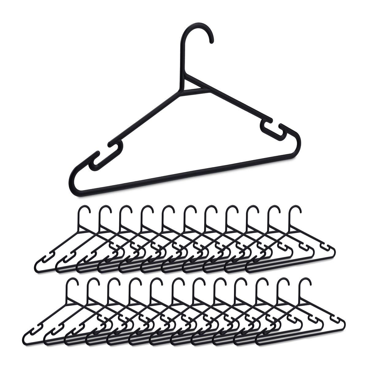 24XVEŠIAKY na šaty - čierna, plast (0.5cm) - Relaxdays