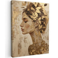LEINWANDBILD Frau - Gold - Abstrakt - Textur Room Decor 30x40 cm - Goldfarben, Textil (30/40cm) - MuchoWow