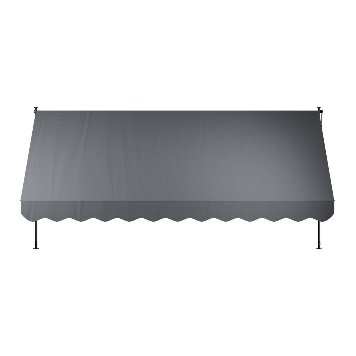KLEMMMARKISE Kapstadt grau 400x120 cm - Grau, Textil (400/200/120cm) - Juskys
