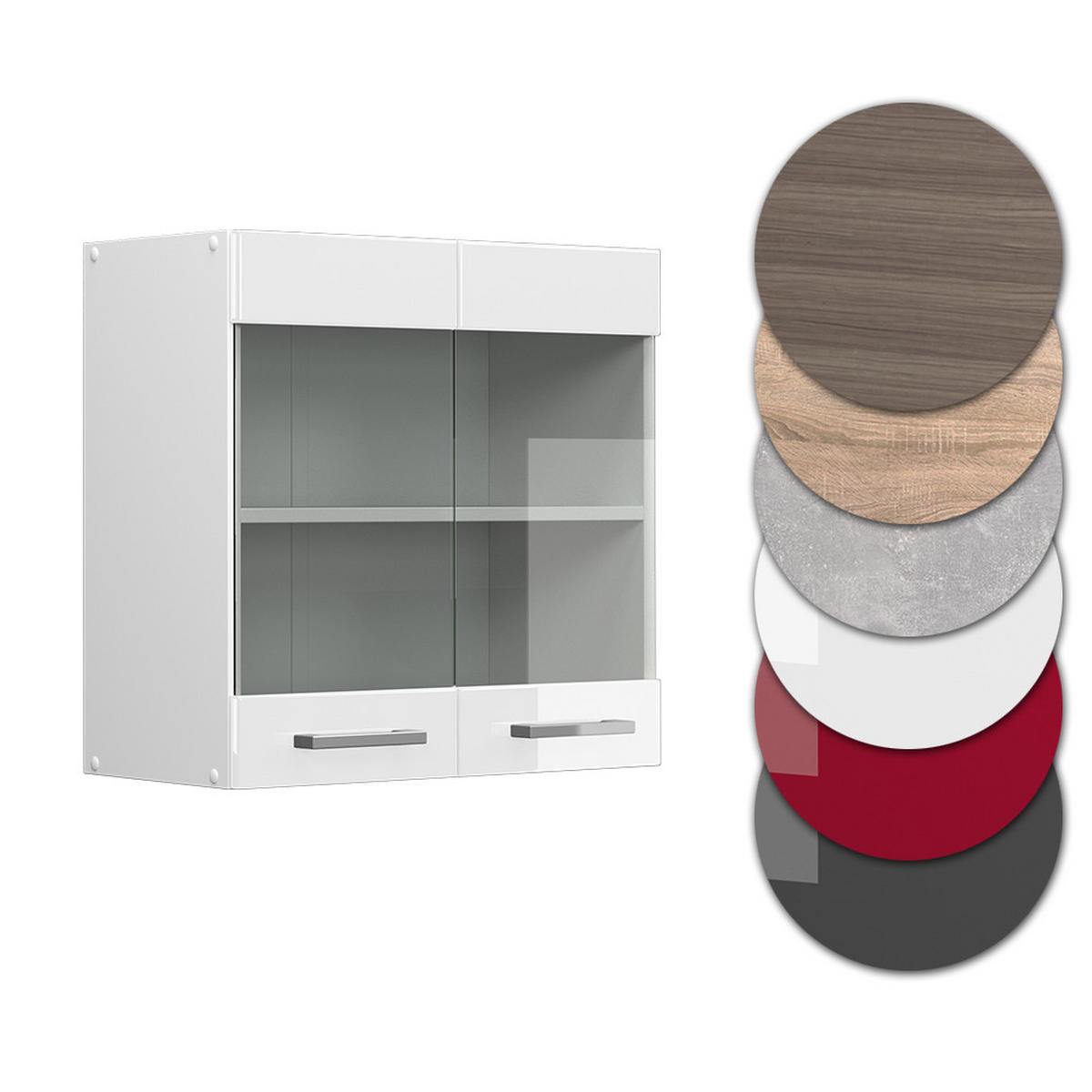 KÜCHENGLASSCHRANK R-Line Weiß Hochglanz 60 cm - Weiß Hochglanz/Weiß, Holzwerkstoff (60/60/31cm) - Vicco