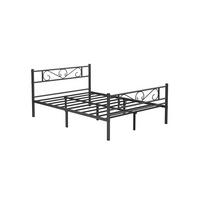 DOPPELBETTGESTELL AUS METALL - Schwarz, Kunststoff (141.8/198cm) - Hansiro