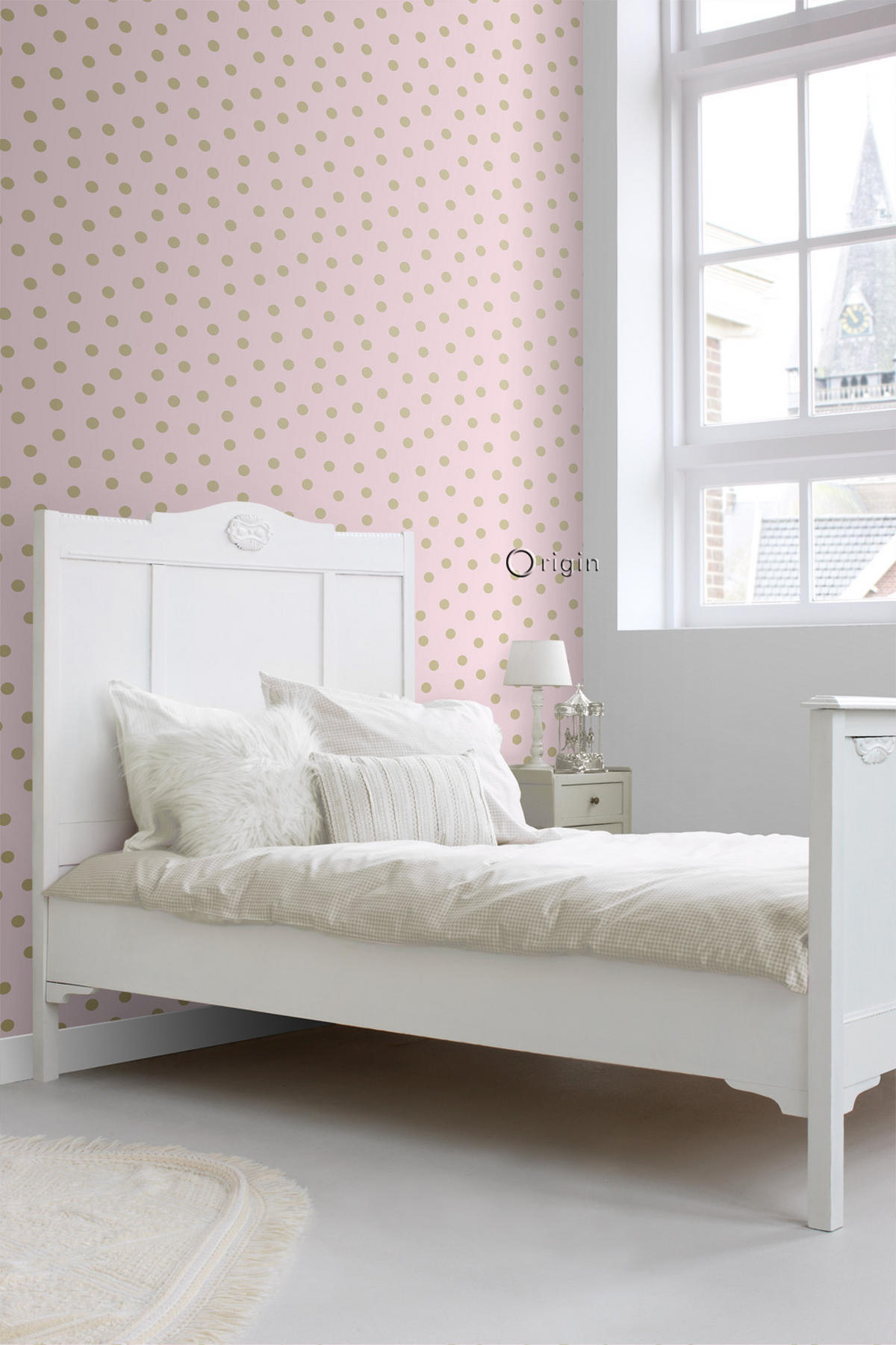 TAPETE Punkte 53 cm x 10.05 m - Pink, Papier (53/0.1cm) - Origin Wallcoverings