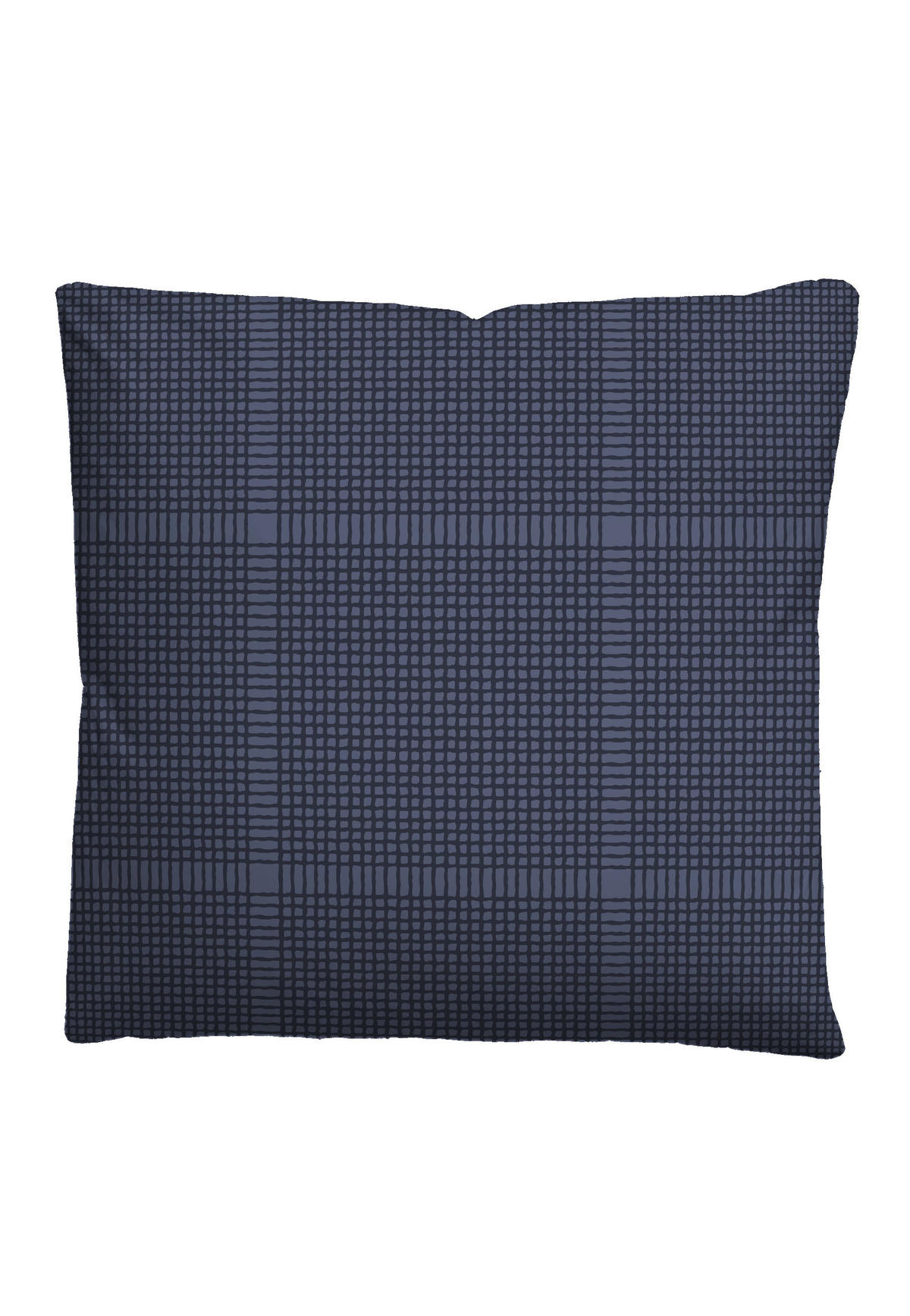 BETTWÄSCHE-GARNITUR Satin Karo marine, 135x200 cm + 80x80 cm - Dunkelblau, Textil (135/200cm) - biberna