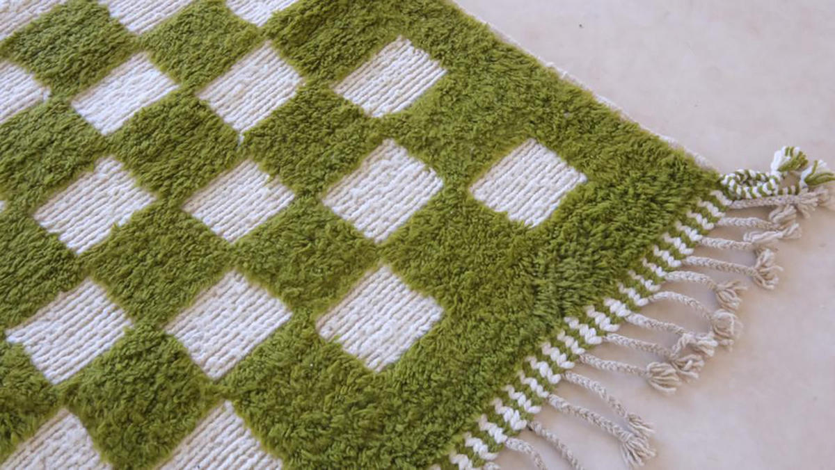 BERBERTEPPICH aus reiner Wolle 184x 288 cm - Grün, Naturmaterialien (184/288cm) - AFK Living