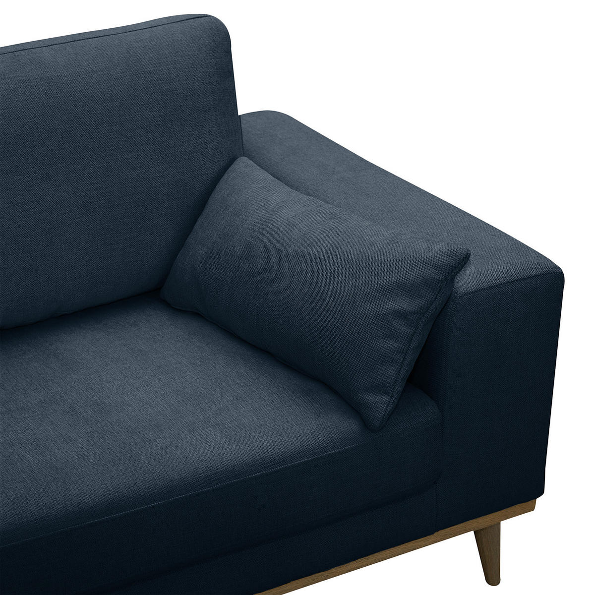 2-SITZER SOFA - Eichefarben/Dunkelblau, Eichenholz/Textil (197/81/88cm) - home24