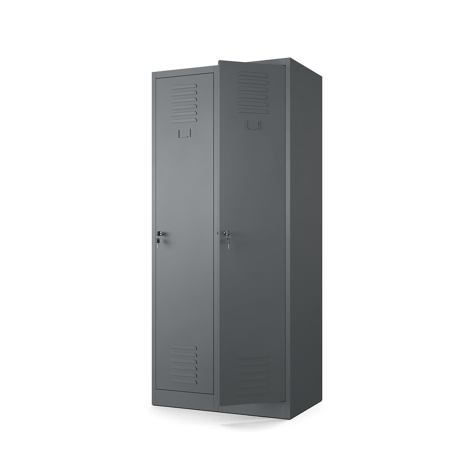MEHRZWECKSCHRANK 2-türig aus Metall Anthrazit 80x180x50cm - Anthrazit, Metall (80/180/50cm) - Muralo