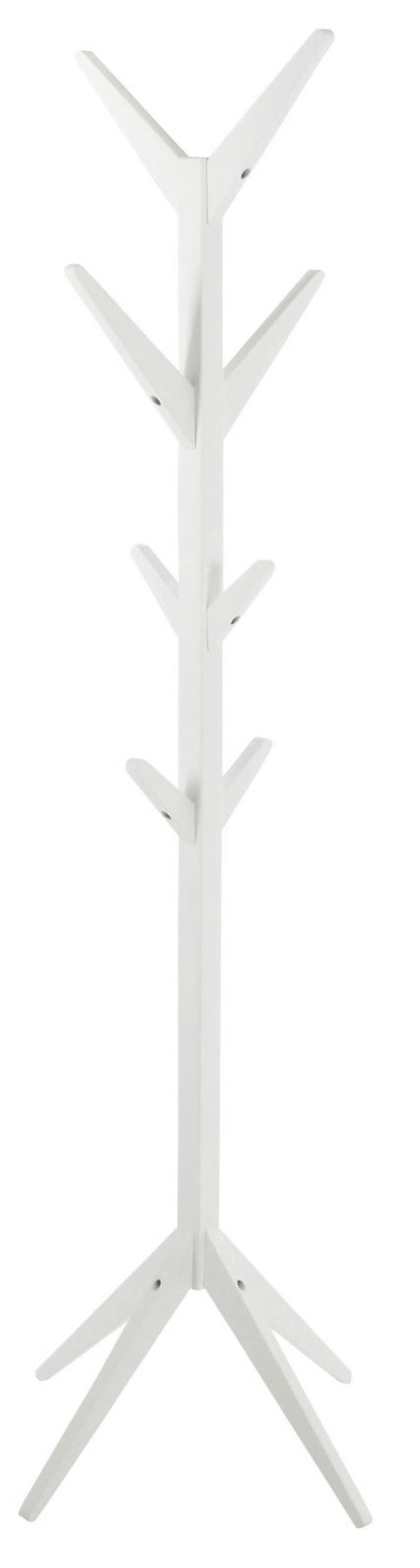 GARDEROBENSTÄNDER, Asa, Weiß, Holz, 42 x 42 x 178 cm - Weiß, Holz (42/178/42cm) - ebuy24