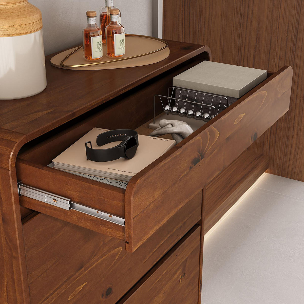 SCHUHKIPPER NAEL - Kastanienfarben, Holz (80/114/30cm) - IDIMEX