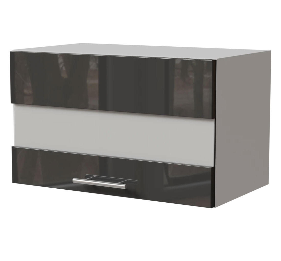 KLAPPHÄNGESCHRANK Essen W4BS/60/LAM Graphit Hochglanz / Weiß Matt 60 / 32,5 / 36cm - Graphitfarben/Weiß, Holz/Holzwerkstoff (60/36/32.5cm) - Feldmann-Wohnen