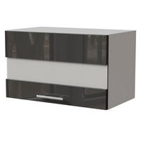 KLAPPHÄNGESCHRANK Essen W4BS/60/LAM Graphit Hochglanz / Weiß Matt 60 / 32,5 / 36cm - Graphitfarben/Weiß, Holz/Holzwerkstoff (60/36/32.5cm) - Feldmann-Wohnen