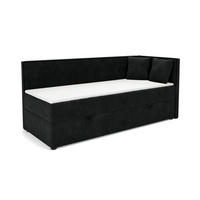 BOXBETT GINA 90/200 in Boucle Schwarz H3 - Schwarz, Holz/Holzwerkstoff (90/200cm) - Deine Möbel 24