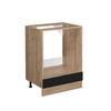 HERDUMBAUSCHRANK R-Line Schwarz Hochglanz 60 cm ohne AP - Honigeiche/Schwarz Hochglanz, Holzwerkstoff (60/81.6/46cm) - Vicco