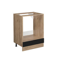 HERDUMBAUSCHRANK R-Line Schwarz Hochglanz 60 cm ohne AP - Honigeiche/Schwarz Hochglanz, Holzwerkstoff (60/81.6/46cm) - Vicco