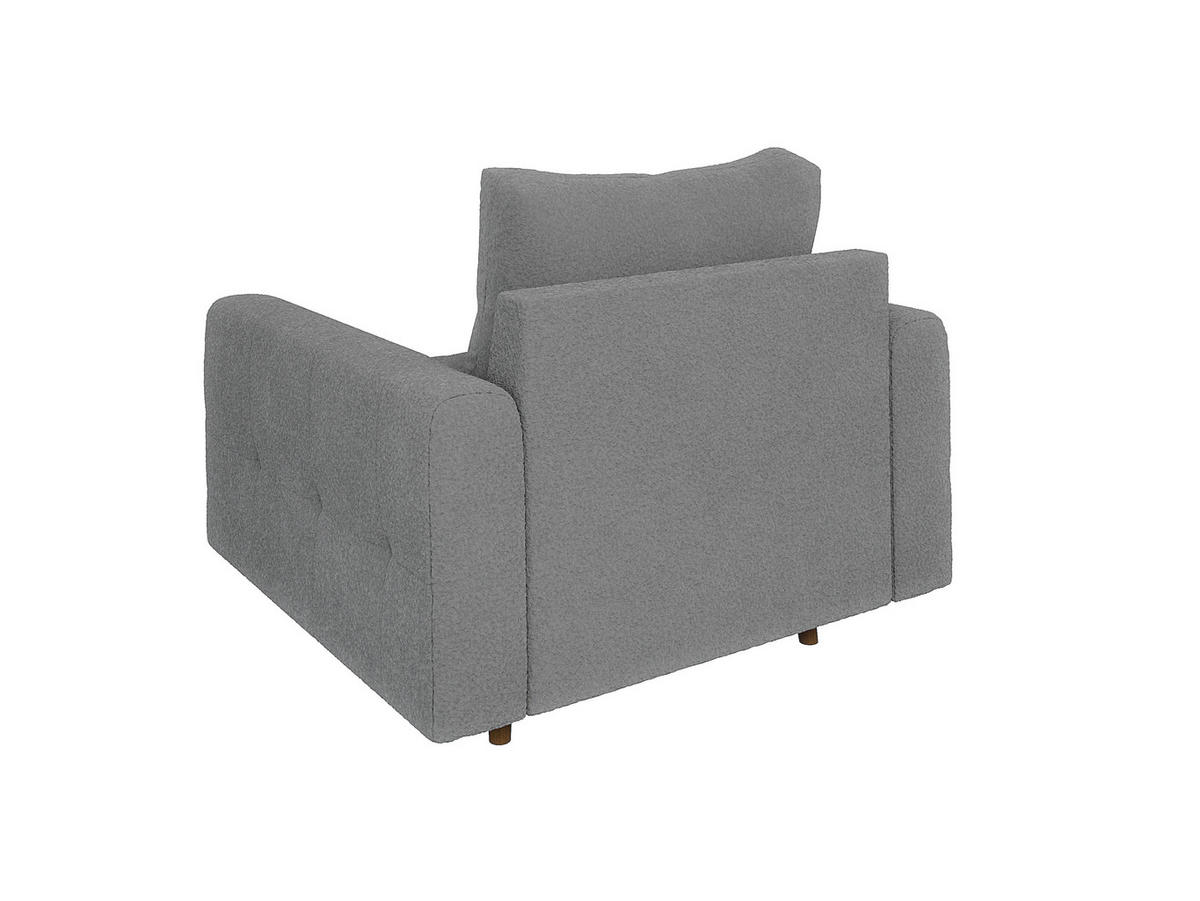 SESSEL Henrik Grau Boucle - Braun/Grau, Holz/Textil (97/81/93cm) - S-Style Möbel