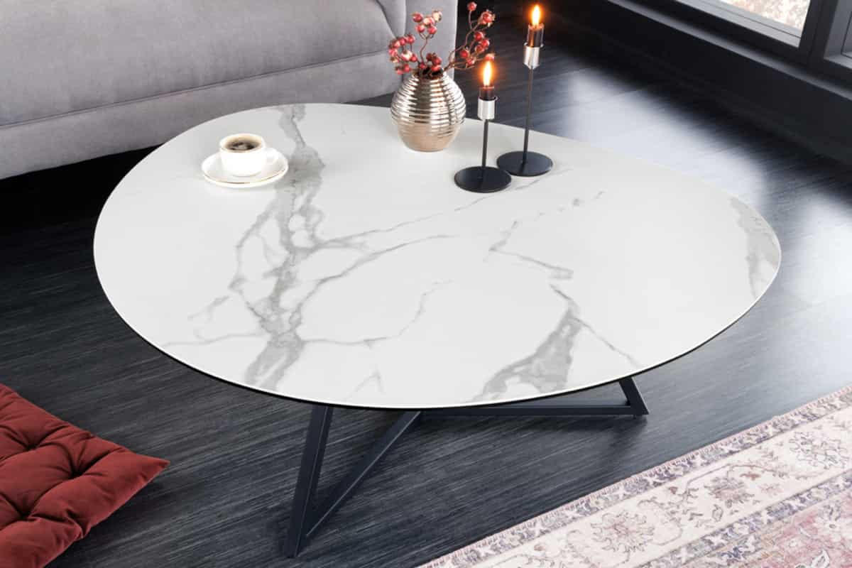 COUCHTISCH MARVELOUS rechteckig Weiß 90cm - Weiß, Glas/Keramik (75/90/40cm) - riess-ambiente