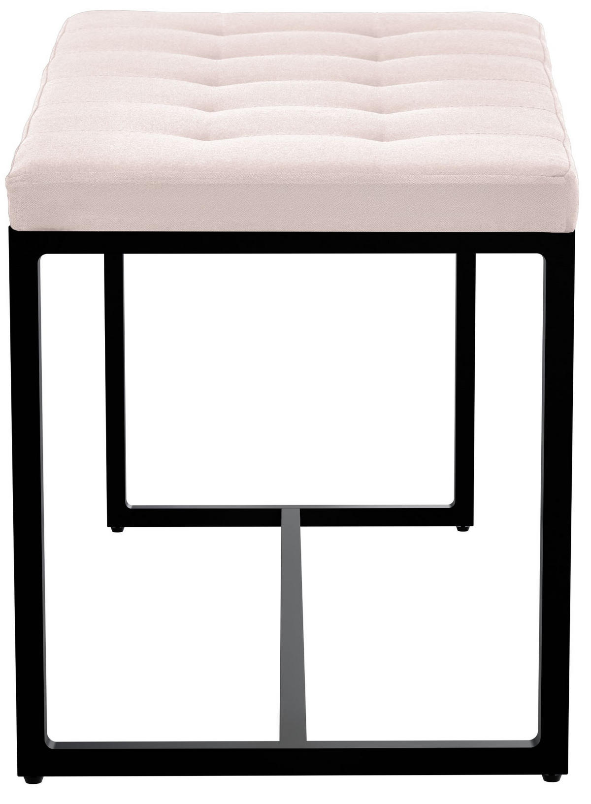SITZBANK 100/40 cm Stoff creme - Creme/Schwarz, Textil/Metall (100/48/40cm) - CLP