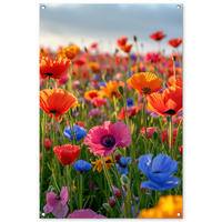 ZAHRADNÍ PLAKÁT Květiny - Mák - Barevné - Příroda 80x120 cm - tmavě oranžová, plast (80/120/0.2cm) - OnlyWow