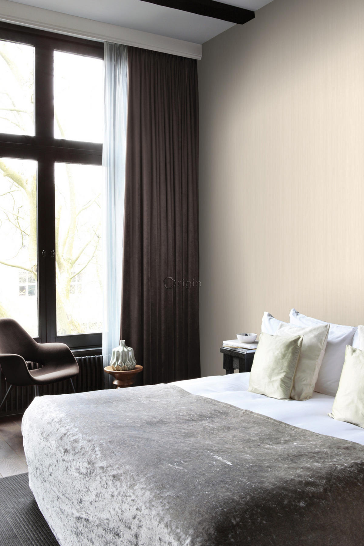 TAPETE feine Streifen 53 cm x 10.05 m - Beige, Papier (53/1000cm) - Origin Wallcoverings