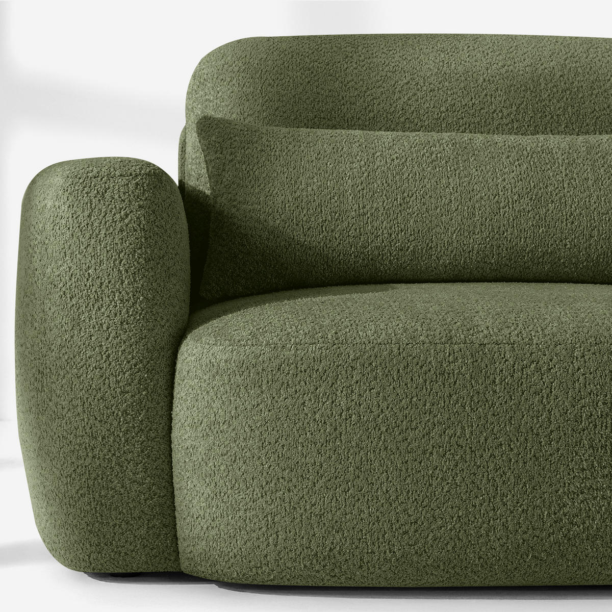 SITZGARNITUR ELOSA - Olivgrün, Holz/Textil (245/85/165cm) - KONSIMO®