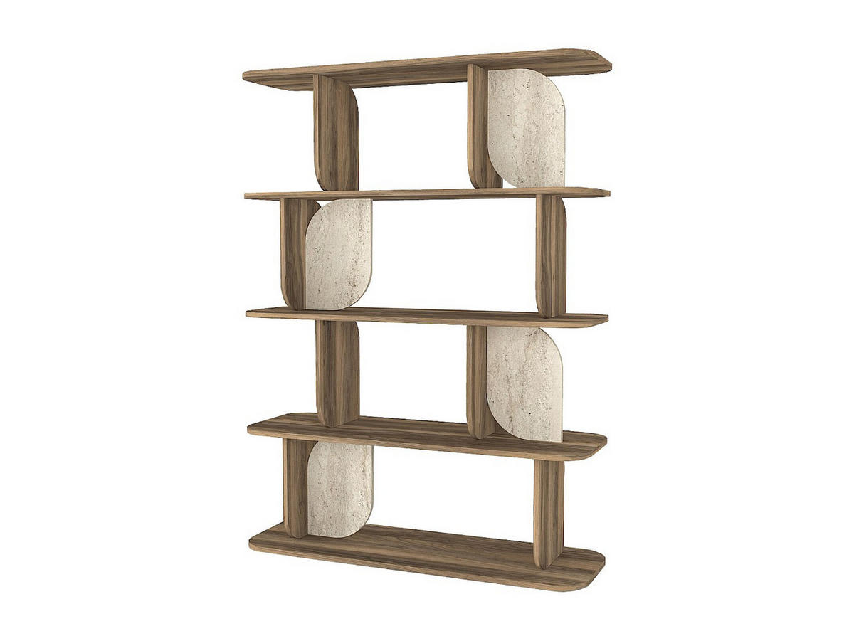 REGAL - 120 cm x 40 cm - holz - naturfarben dunkel, beige Neleria - Beige/Naturfarben, Holz (120/160.5/40cm) - Vente-Unique