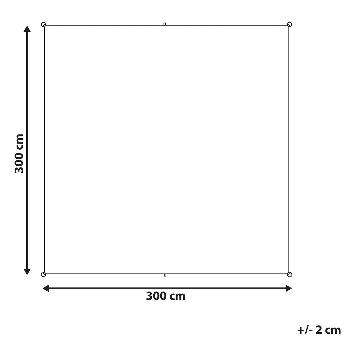 SONNENSEGEL grau quadratisch 300/300 cm Lukka - Grau, Kunststoff (300/300cm) - Beliani