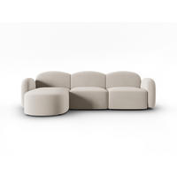 ECKSOFA links Blair aus Samt leichtes beige 4 Sitzplätze - Beige, Textil (155/272cm) - Micadoni