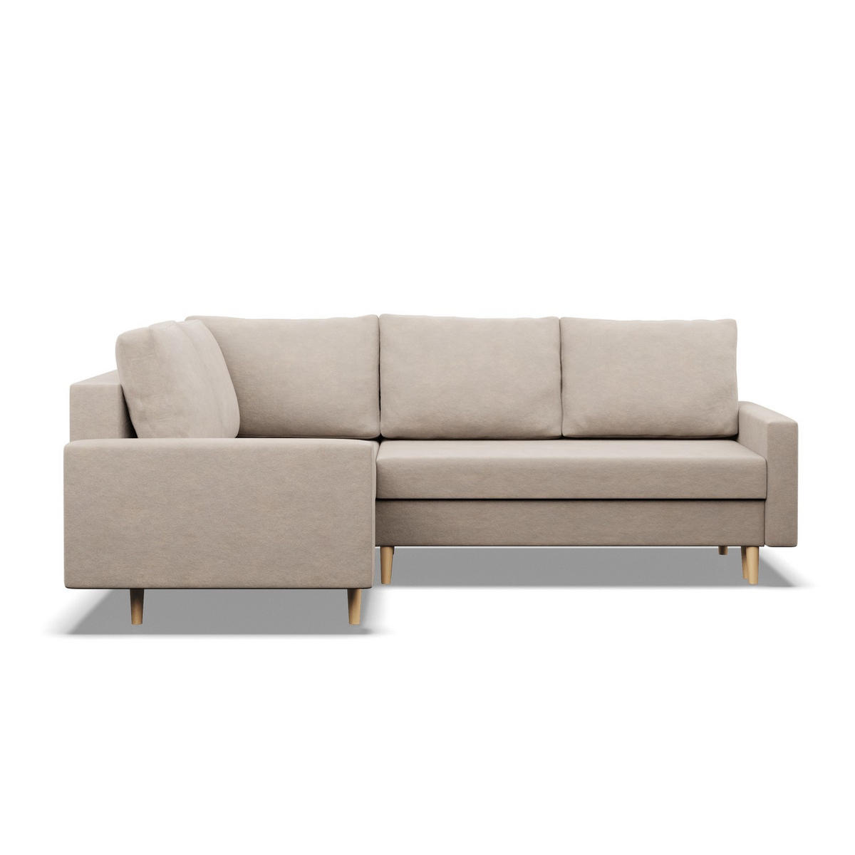 ECKSOFA LINKS MIT SCHLAFFUNKTION BLANK, Beige - Beige, Textil (223/172cm) - Mebligo