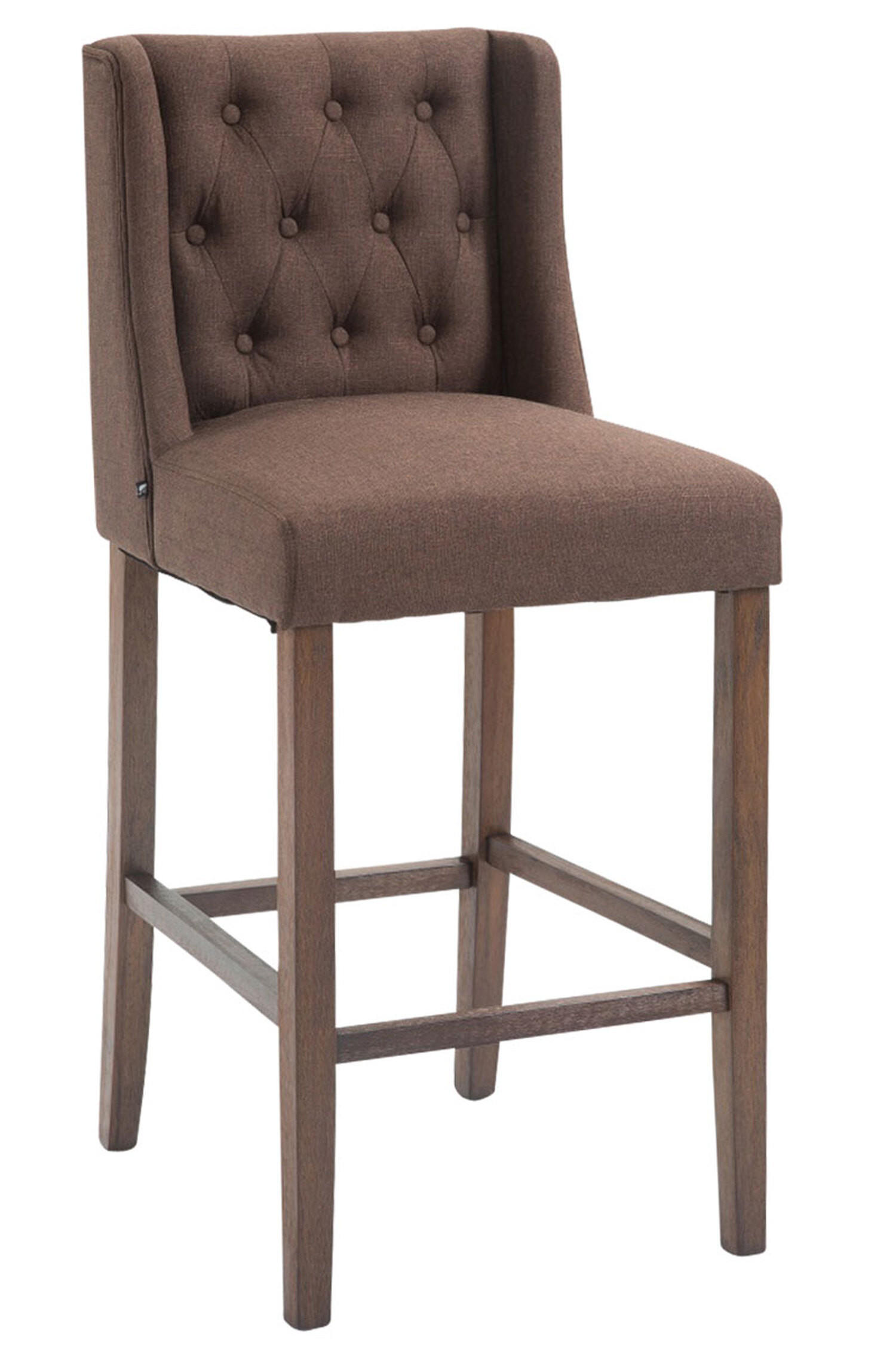 BARHOCKER Cassado, Gestell Antik-dunkel, Stoff Braun - Braun, Holz/Textil (56/100/51cm) - TPFLiving