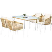 GARTENMÖBEL Set, PE-Rattan, Alu, Gelb - Gelb, Kunststoff - Outsunny