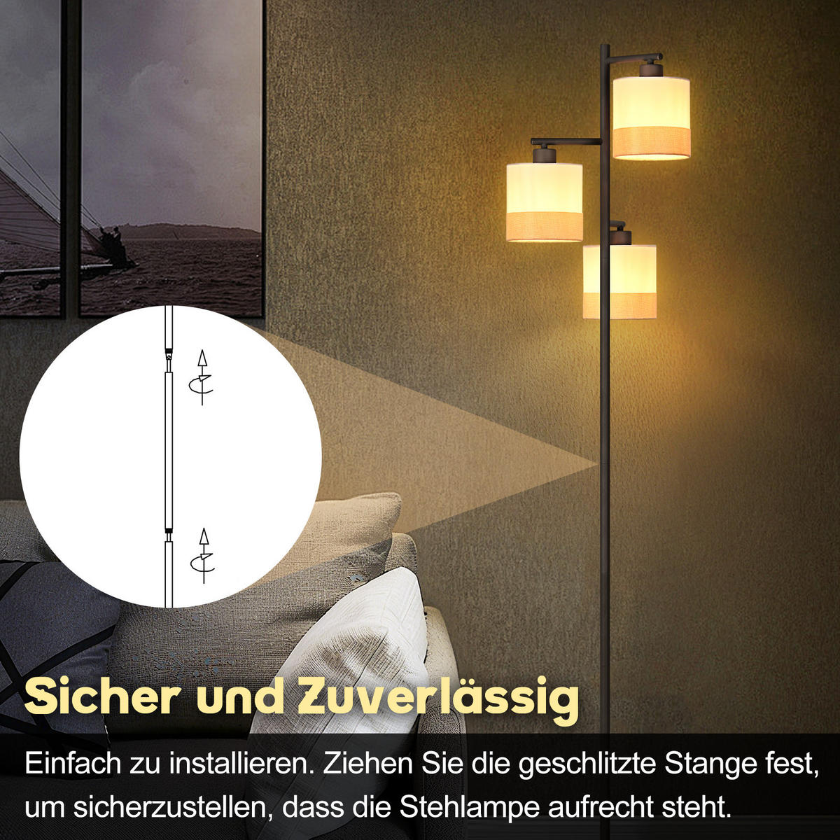 STEHLAMPE Stellume 25/14/158 cm - Weiß, Metall (25/14/158cm) - ZMH
