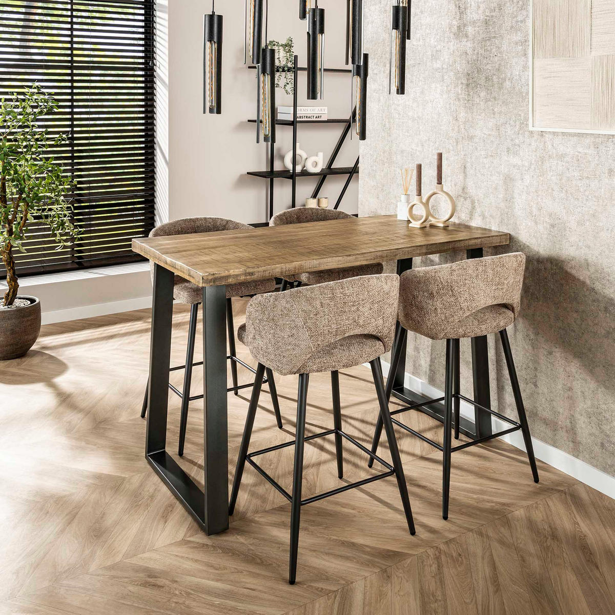 BARTABLE Masie Brown 135/70/ 92 cm - Braun, Holz (70/92/135cm) - Hoyz Collection