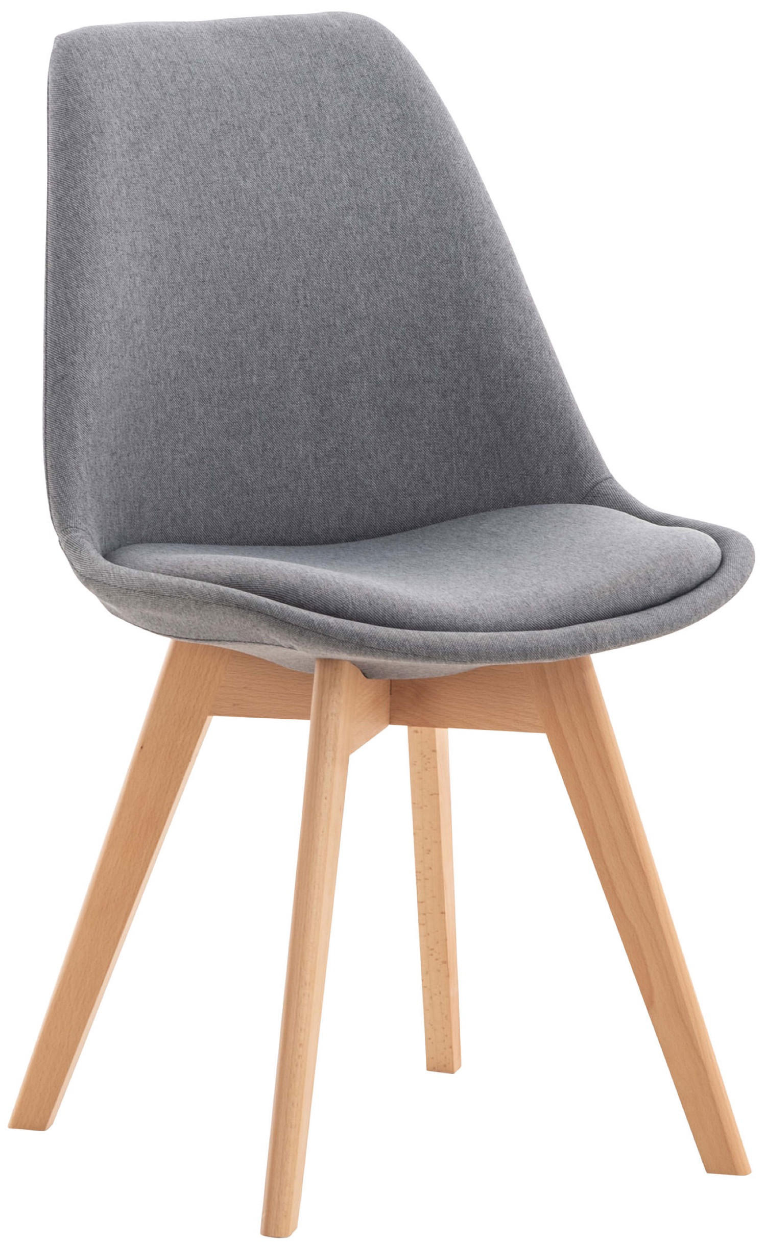 ESSZIMMERSTUHL Lines, Stoff hellgrau - Hellgrau/Naturfarben, Holz/Textil (49/83/50cm) - TPFLiving