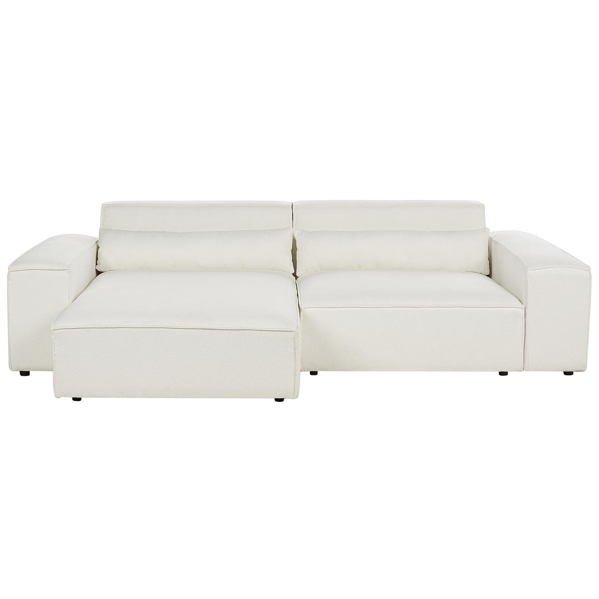 ROHOVÁ POHOVKA modul 3-místná pravostranná Krémově bílá Bouclé Hellnar - krémová, textil (262/176cm) - Beliani