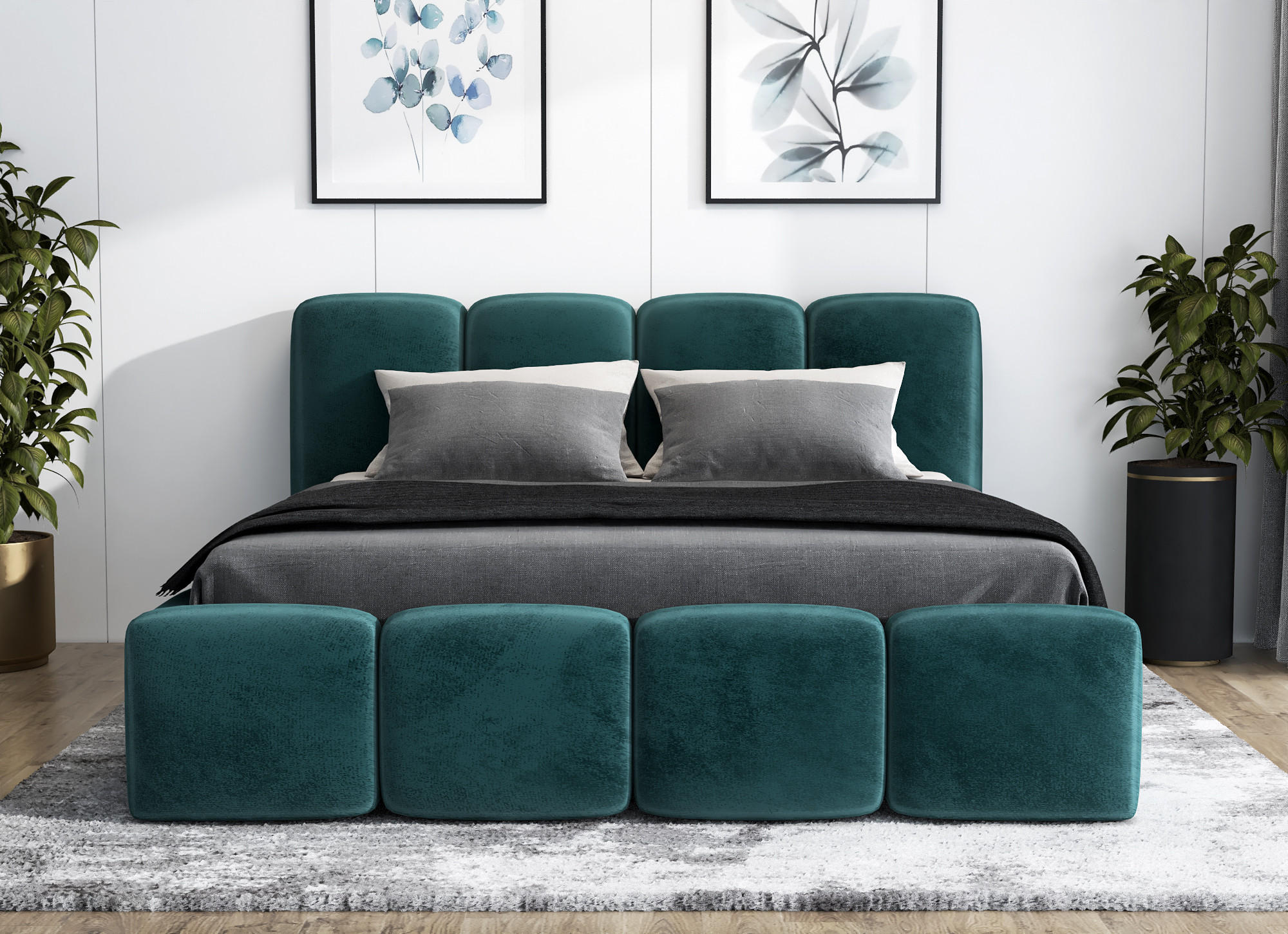 POLSTERBETT DONA 90x200 Mintgrün - Mintgrün, Textil (90/200cm) - A&J MöbelLand