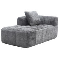 SOFA mit Chaiselongue 158 x 90 cm Chenille Grau - Grau, Kunststoff (90/60/158cm) - Meubliv