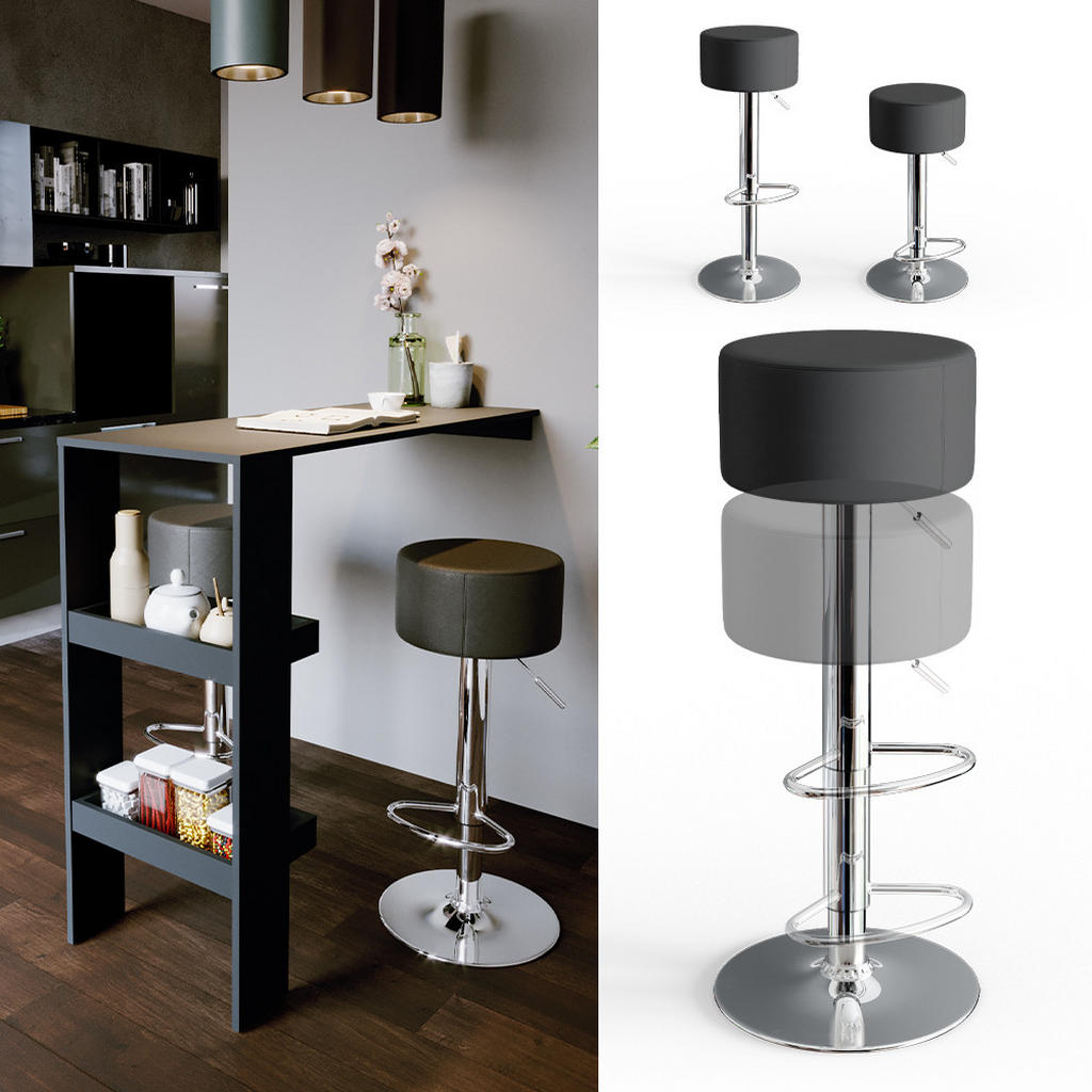 Thumbnail - Vicco Barhocker, Schwarz, Metall, Rechteckig, 33x92x33 cm, Esszimmer, Barmöbel, Barhocker