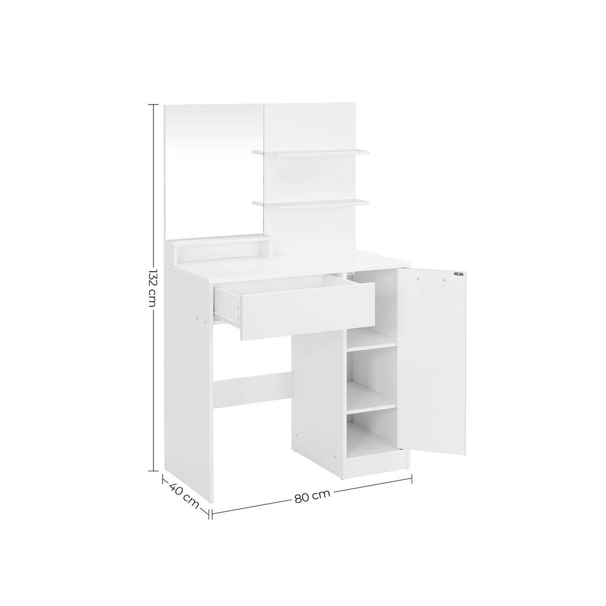 SCHMINKTISCH - Weiß, Holzwerkstoff (40/132/80cm) - Hansiro