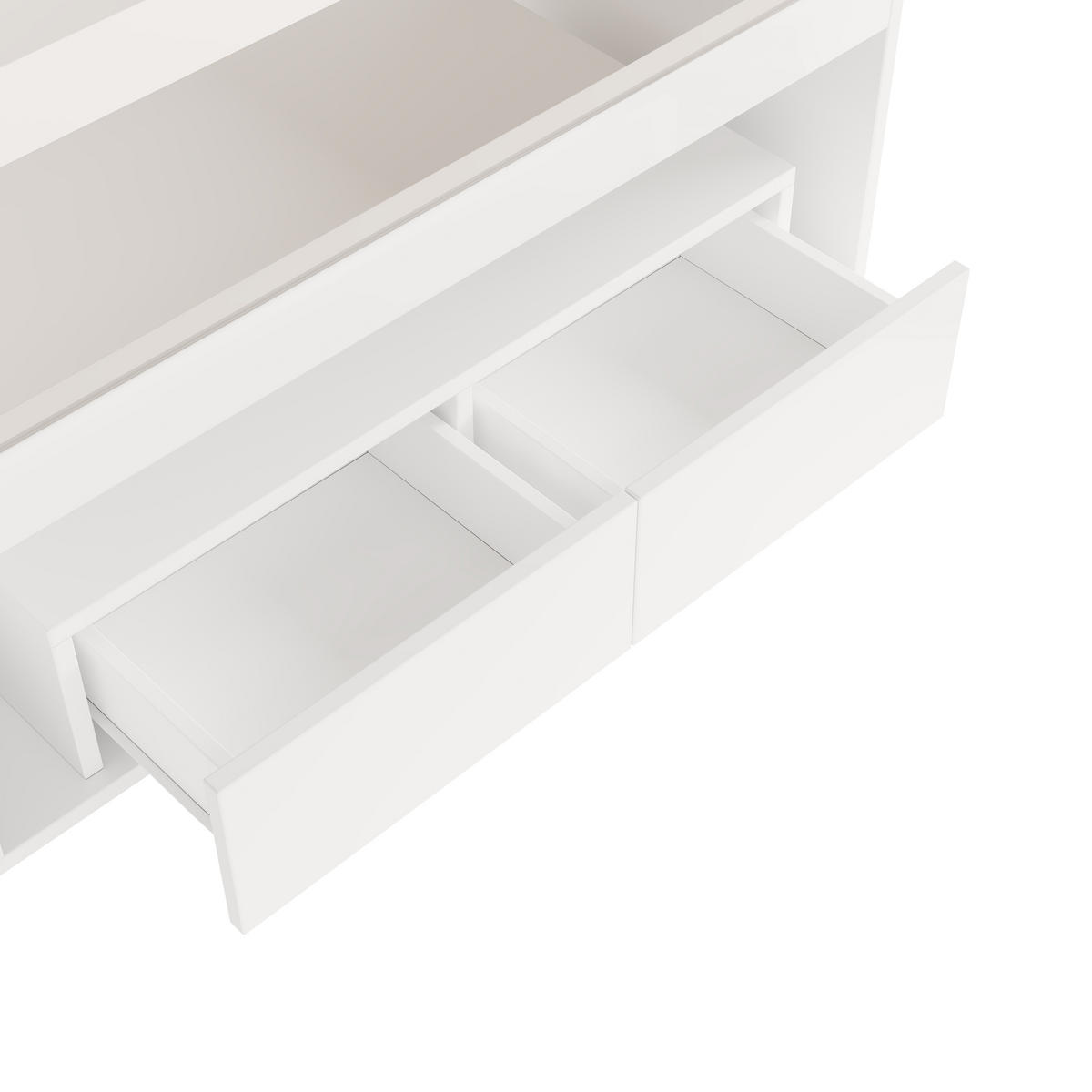 COUCHTISCH 100/50/40 cm mit LED-Beleuchtung in Hochglanzweiß - Weiß, Holzwerkstoff (100/50/40cm) - OKWISH