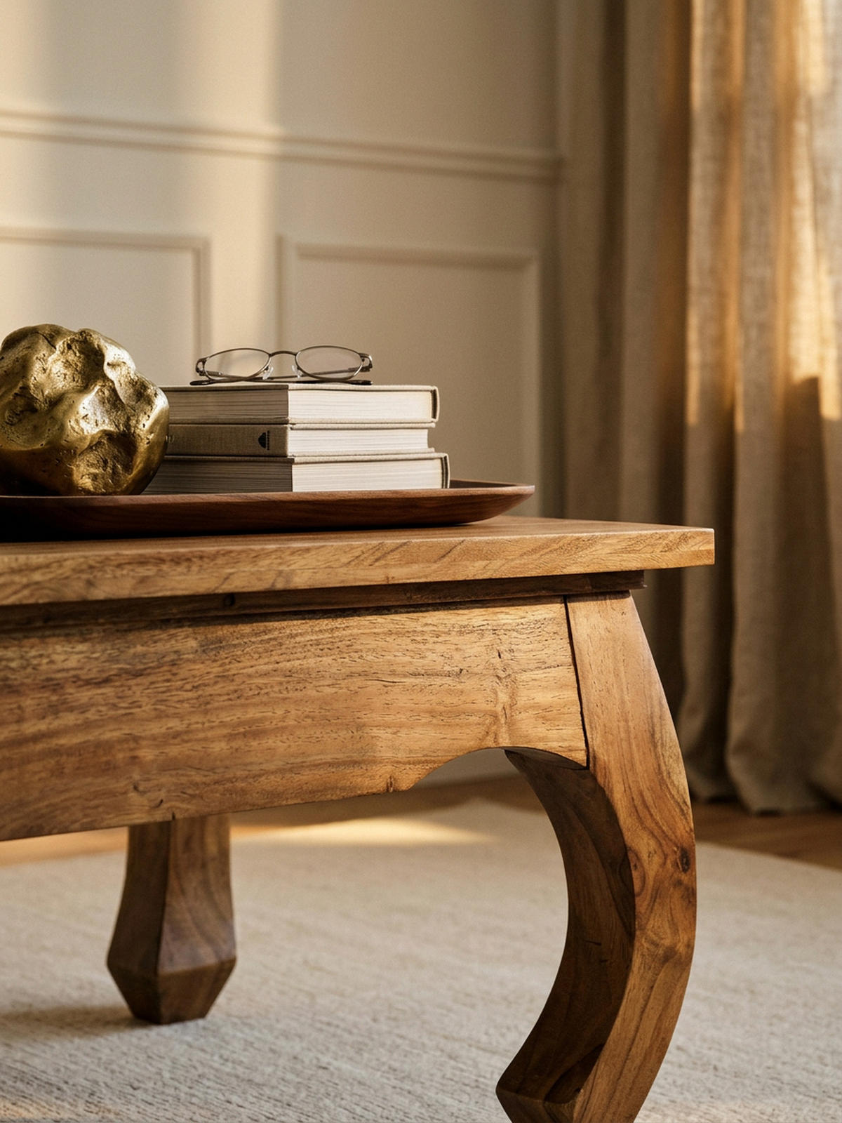 COUCHTISCH KANADA in Opium-Form aus Massivholz Akazie handgefertigt, Braun 110x60x40 cm - Braun, Holz (60/110/40cm) - KADIMA DESIGN