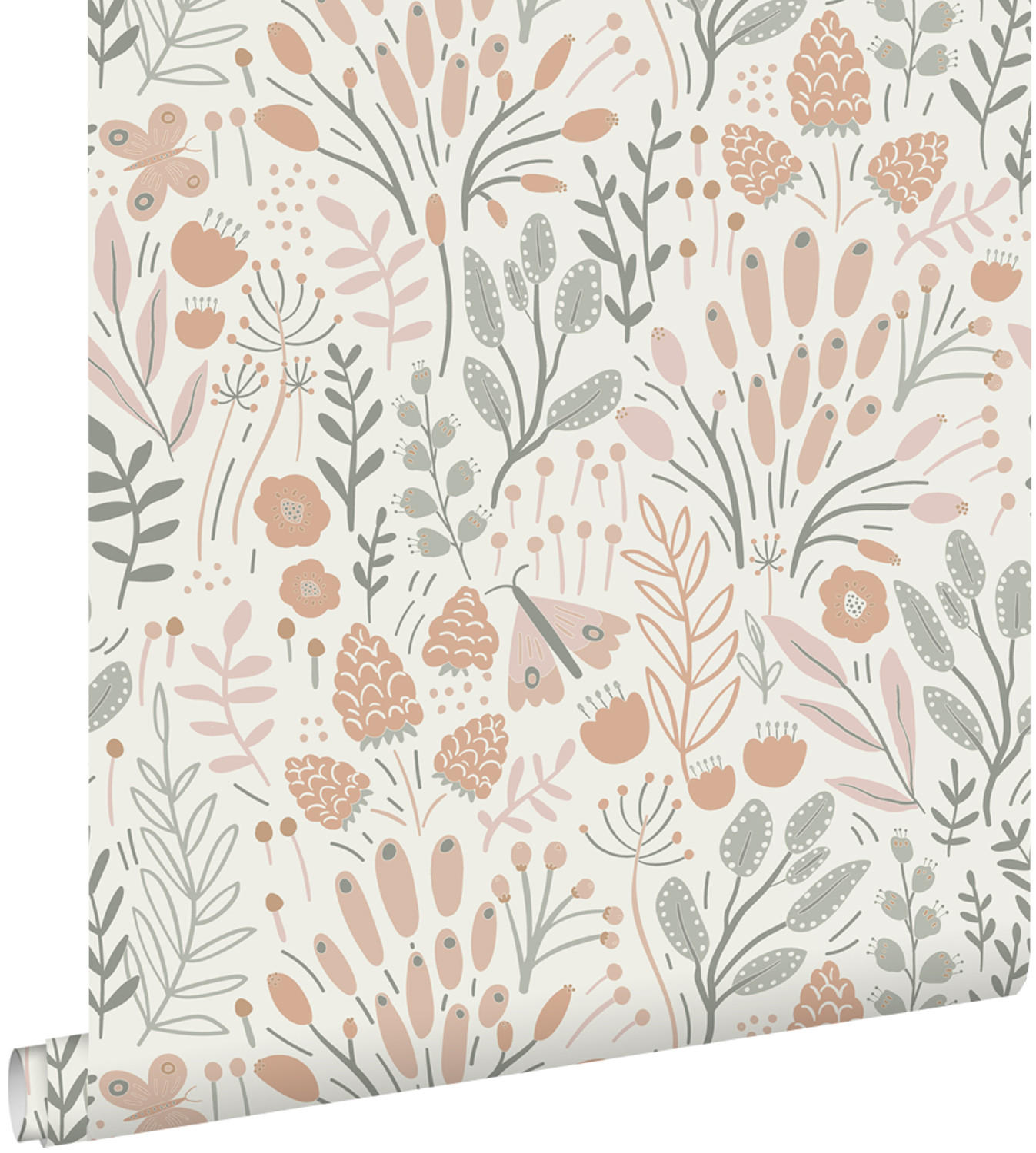TAPETE Blätter und Blumen 50 x 900 cm - Blau, Papier (50/0.1cm) - ESTAhome