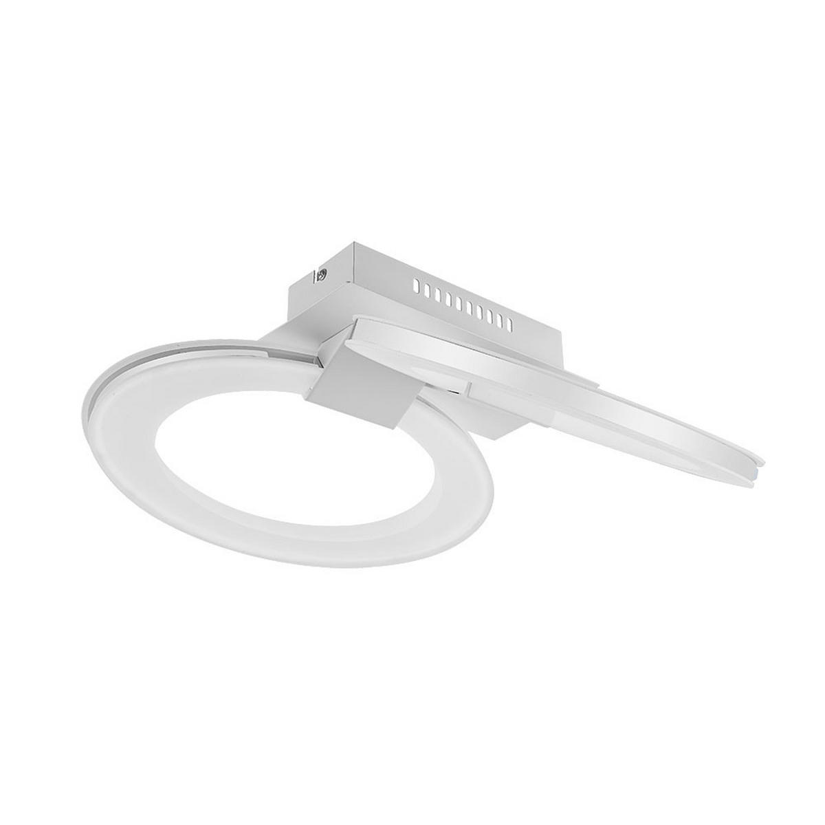 LED DECKENLEUCHTE Cringle Weiß satiniert - Weiß, Metall (44/35/16.8cm) - Globo Lighting