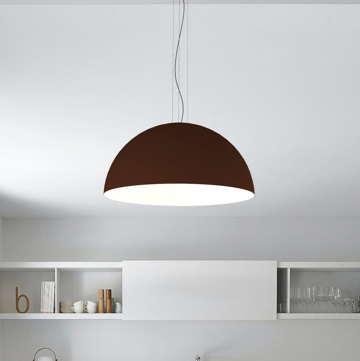 HÄNGELEUCHTE Cassis - Dunkelbraun, Metall (40/40/20cm) - Lumicom